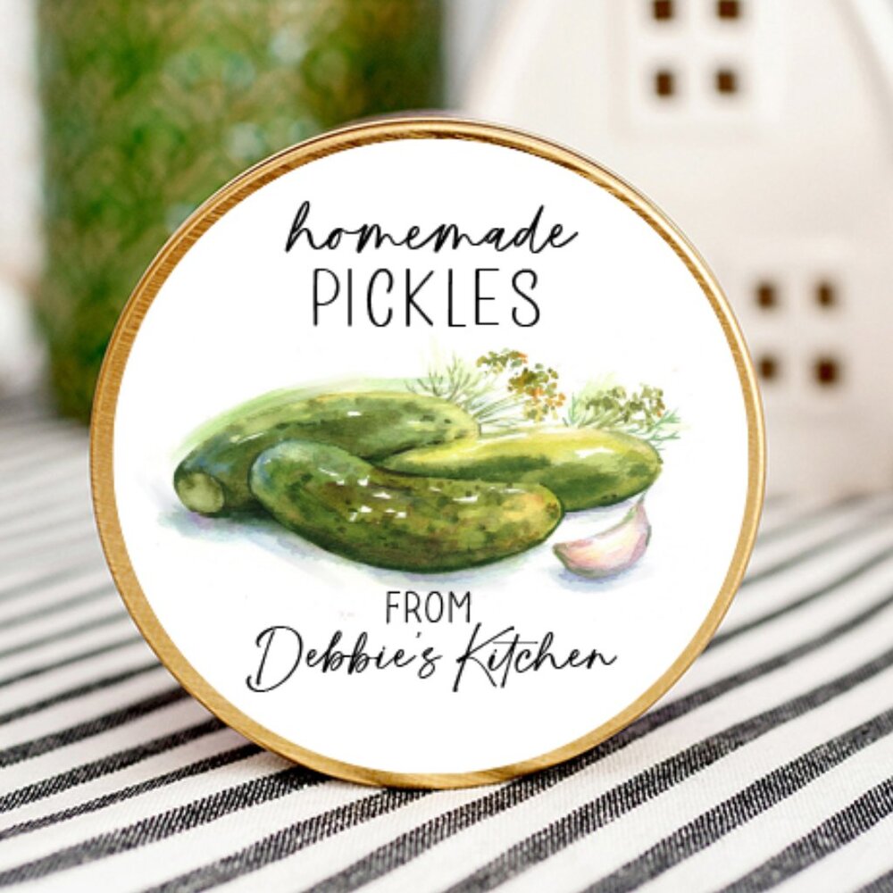 Personalized Pickle Stickers, Homemade Pickle Stickers, Canning Stickers, Custom